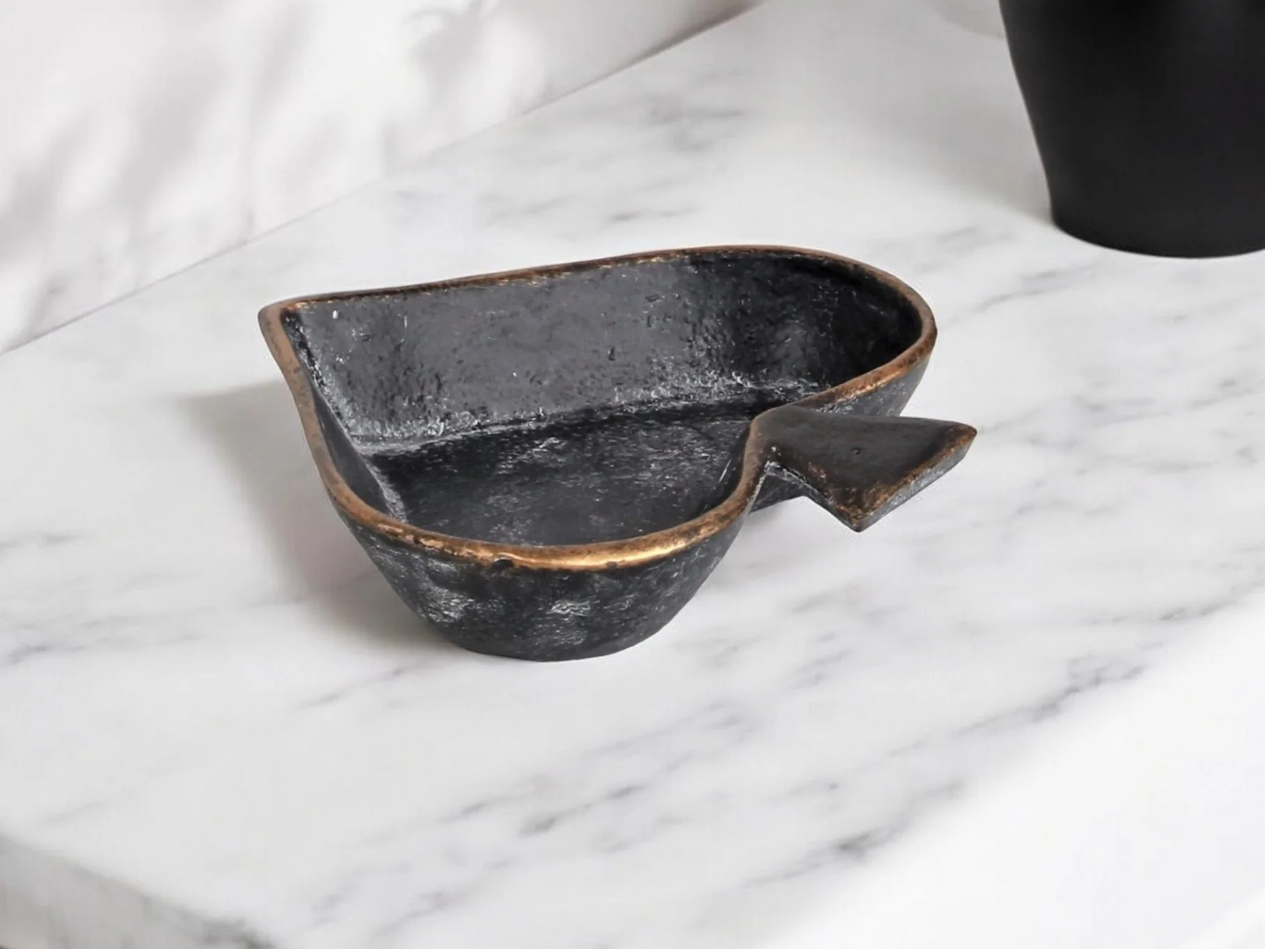 6" Black Novelty Cast Iron Handmade Vanity Tray