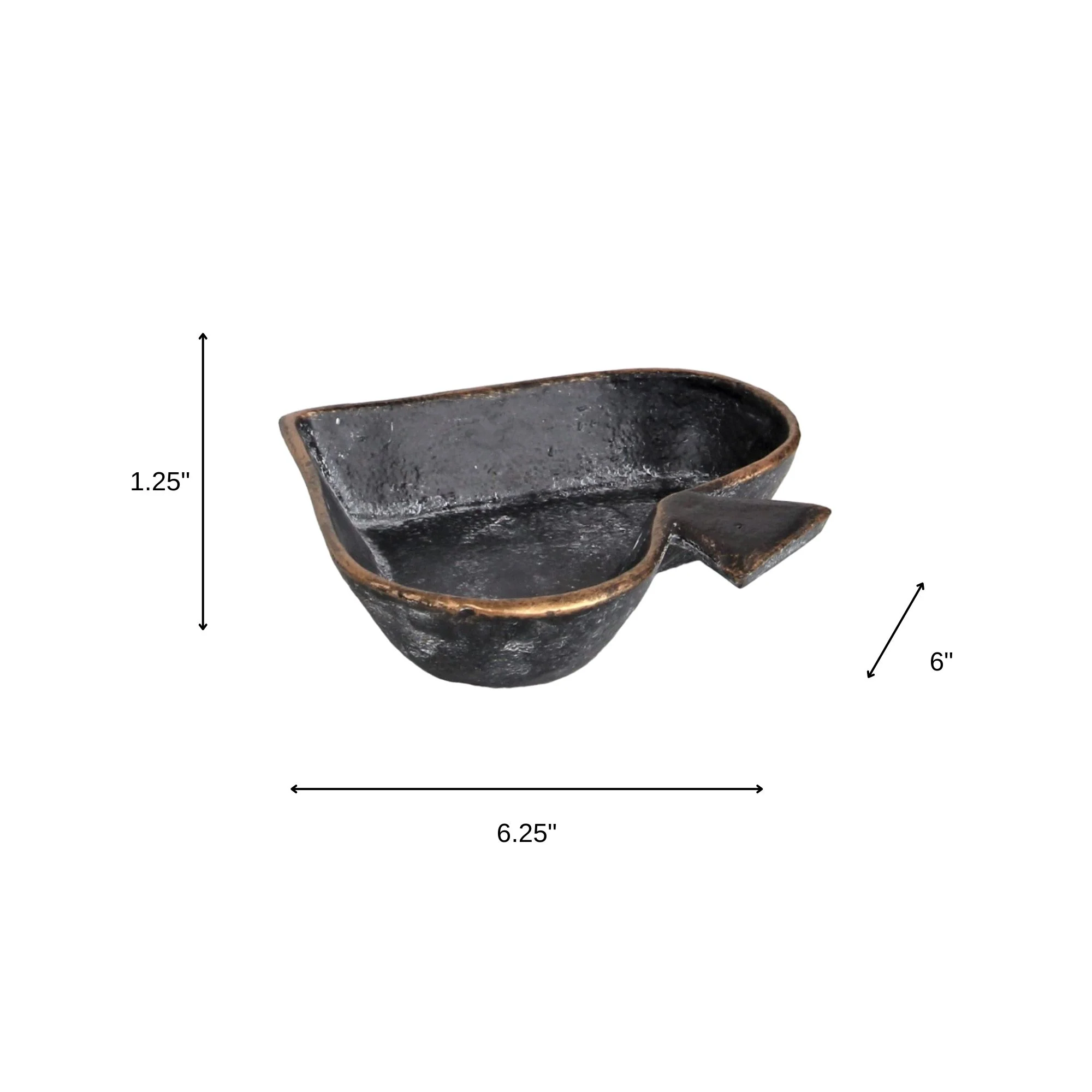 6" Black Novelty Cast Iron Handmade Vanity Tray - Image 7
