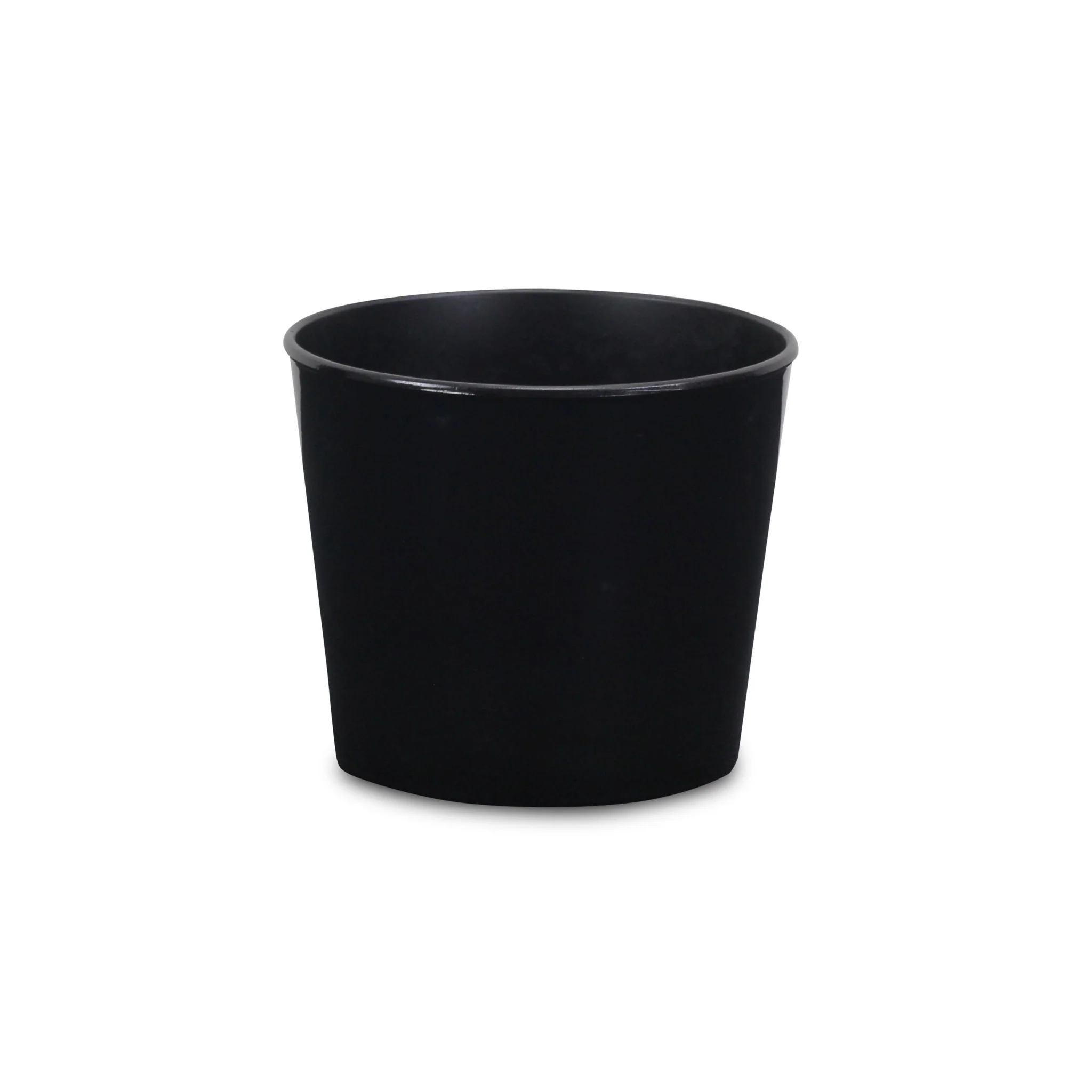 6" Black Recycled Plastic Indoor Outdoor Round Pot Planter - Image 2