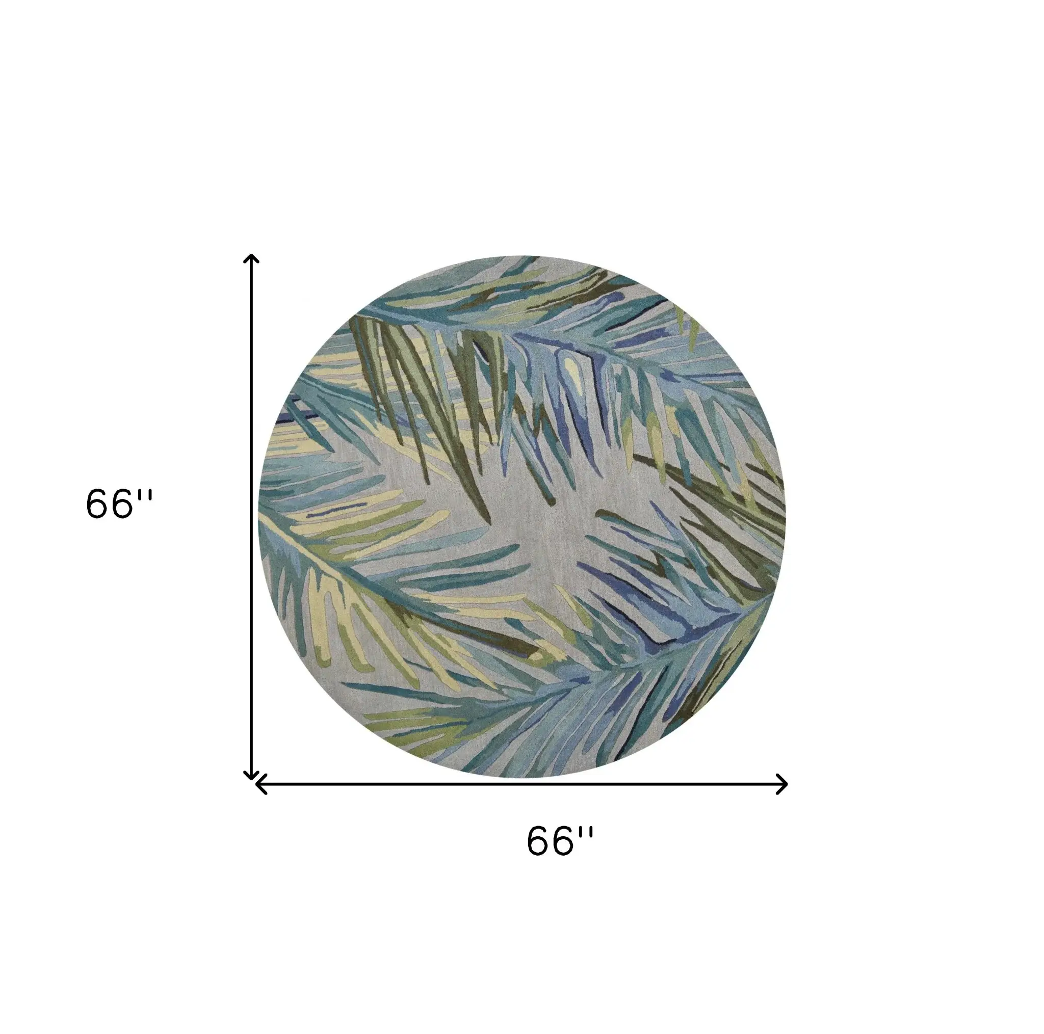 6' Blue and Gray Round Wool Hand Tufted Area Rug - Image 3