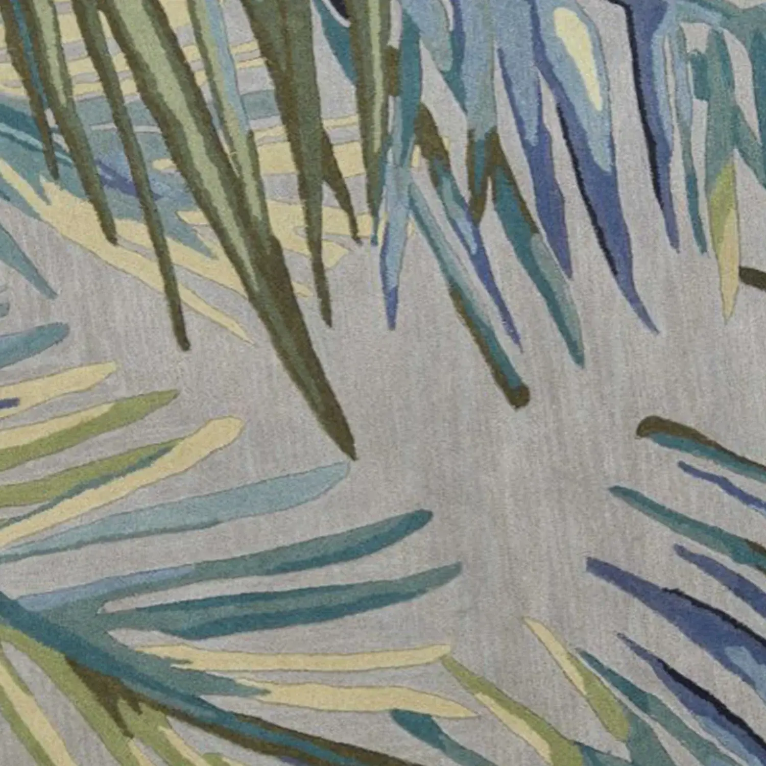 6' Blue and Gray Round Wool Hand Tufted Area Rug - Image 5