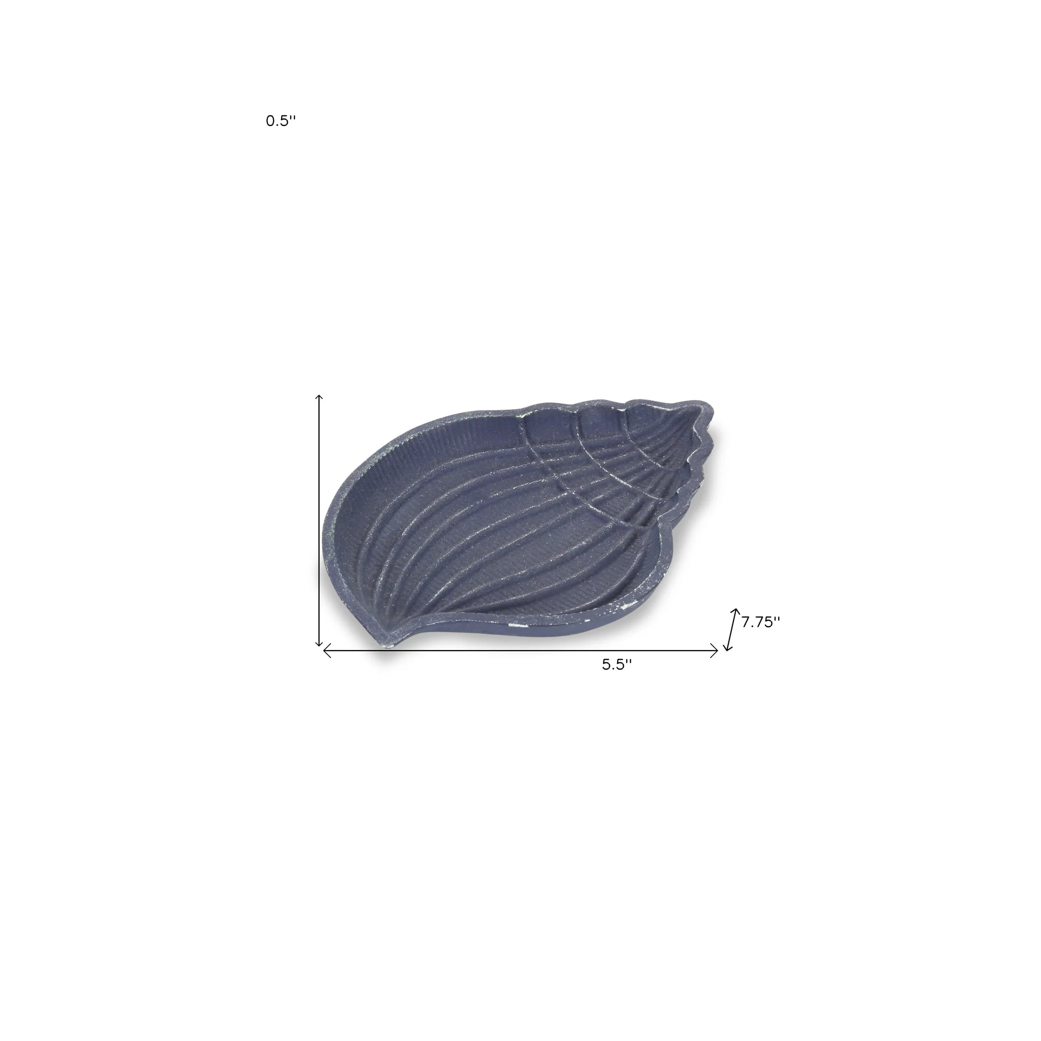 6" Blue Conch Shell Cast Iron Vanity Tray - Image 8