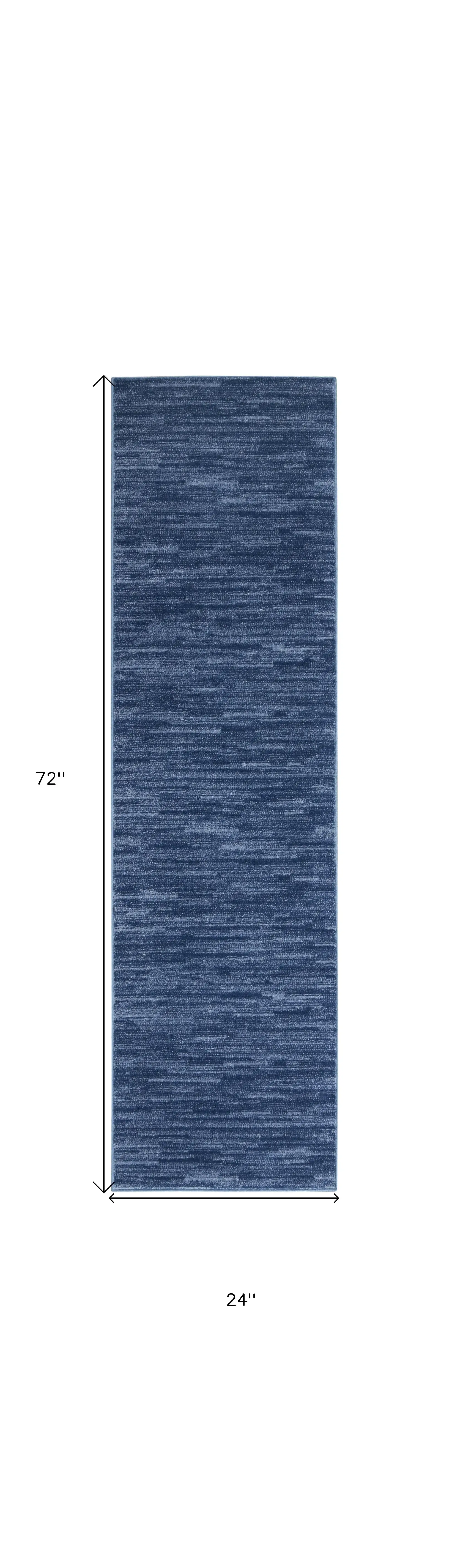 6' Blue Non Skid Indoor Outdoor Runner Rug - Image 6