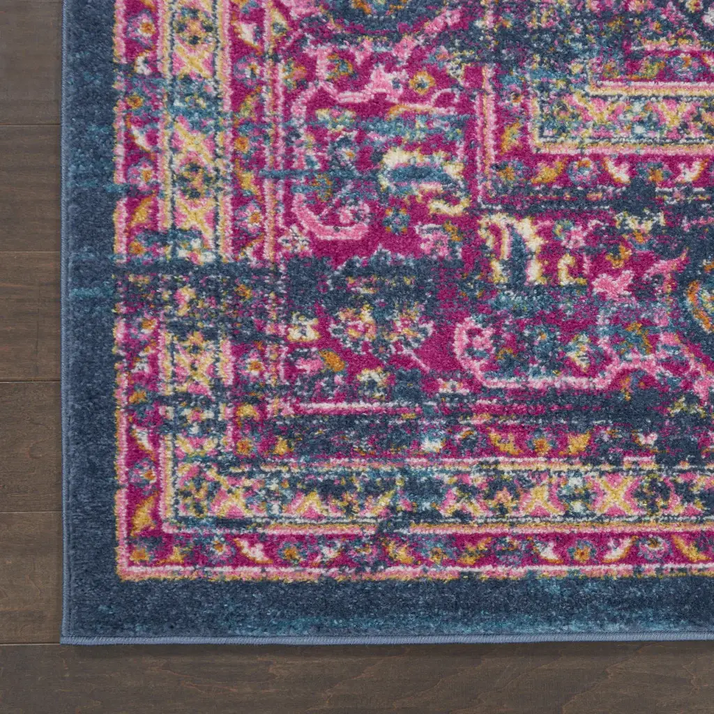 6' Blue Power Loom Runner Rug - Image 3
