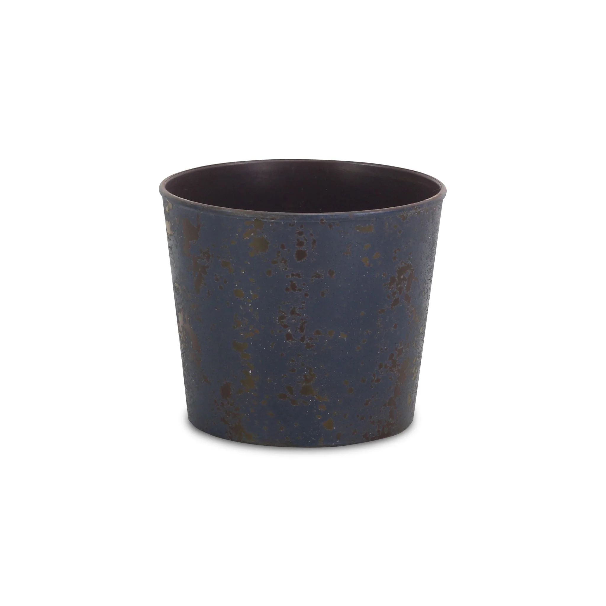 6" Blue Recycled Plastic Indoor Outdoor Round Pot Planter - Image 2