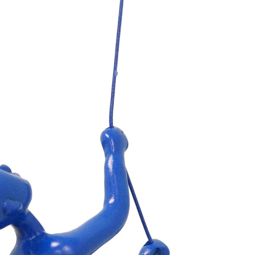 6" Blue Unique Climbing Man With Rope Wall Art - Image 3
