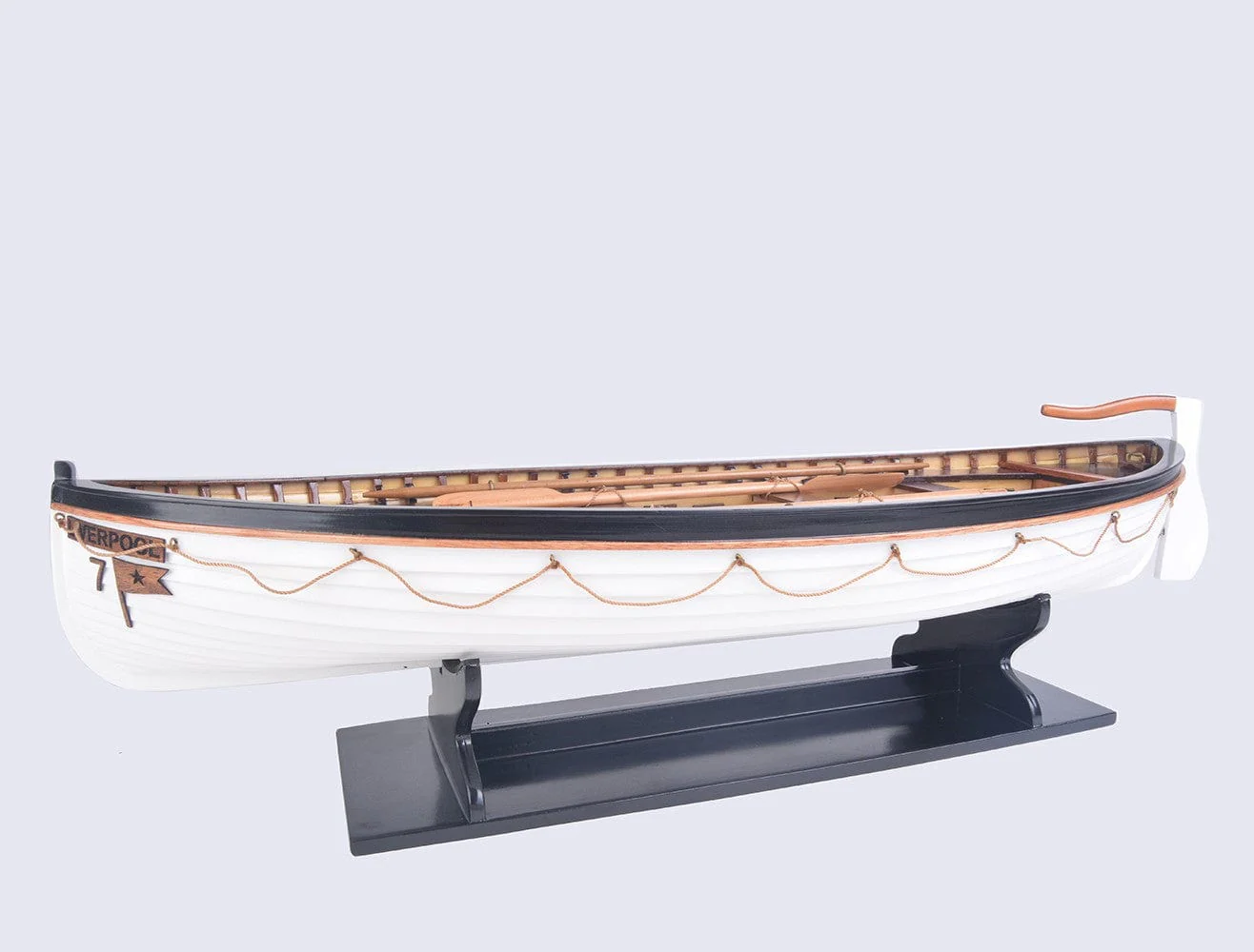 6" Brown and White RMS Titanic Lifeboat Hand Painted Decorative Boat - Image 6