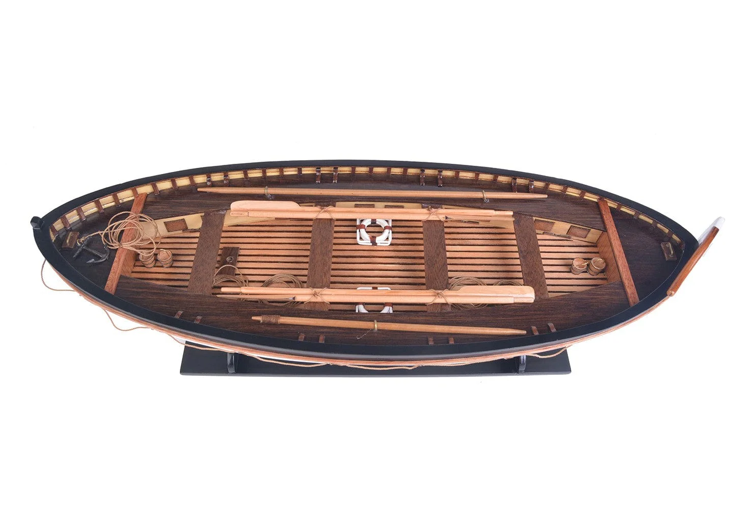 6" Brown and White RMS Titanic Lifeboat Hand Painted Decorative Boat - Image 8