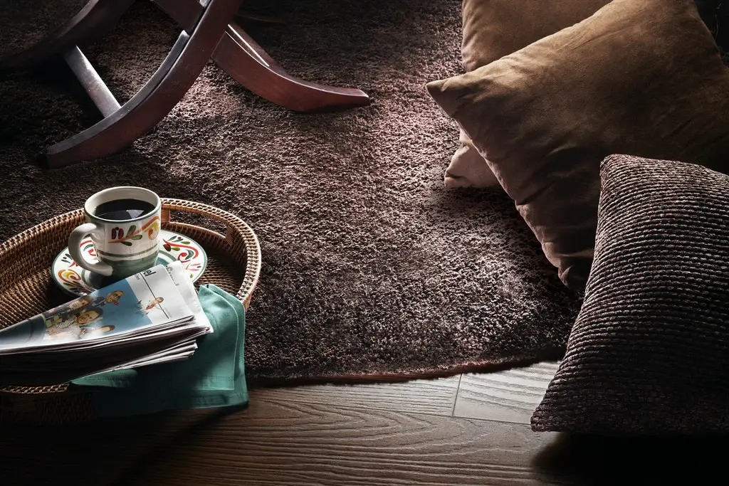 6' Brown Round Hand Woven Area Rug - Image 3