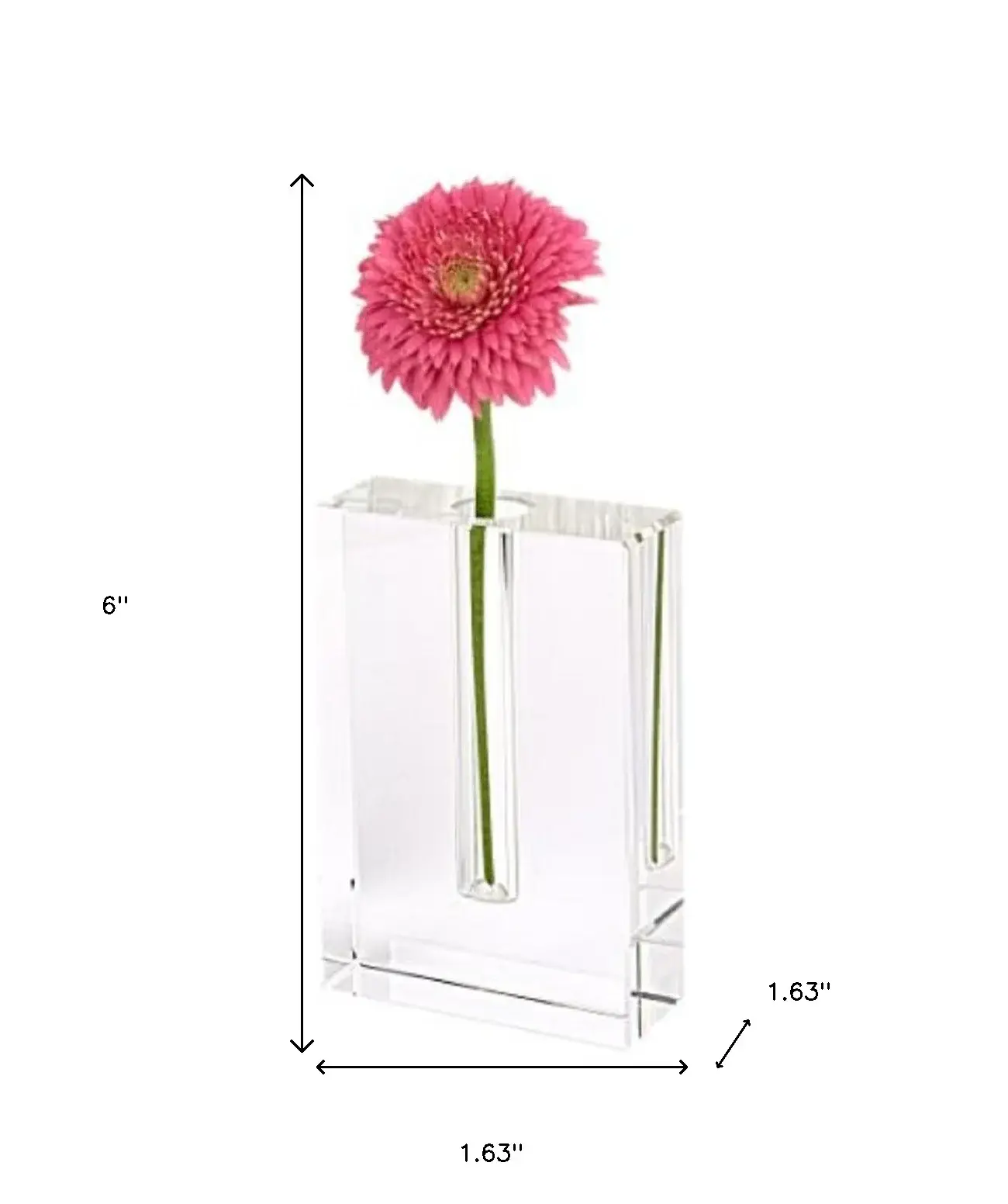 6" Clear Crystal Glass Square Table Vase - Image 8