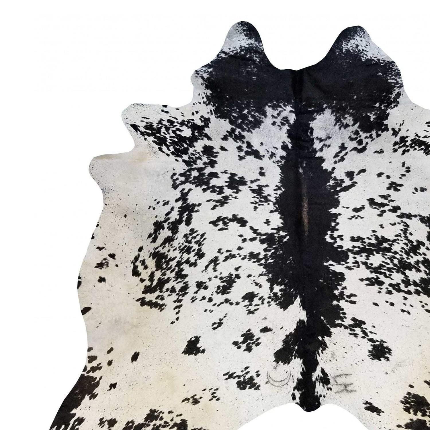 6 Ft Black And White Brindled Cowhide Rug - Image 4