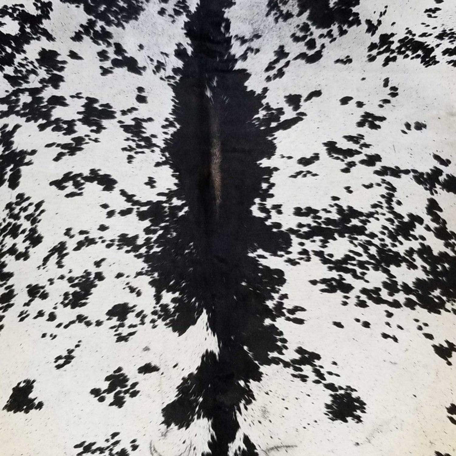 6 Ft Black And White Brindled Cowhide Rug - Image 5
