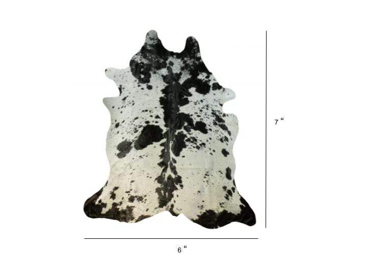 6 Ft Black And White Brindled Cowhide Rug - Image 7