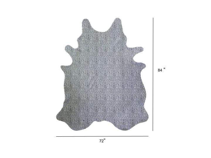6 Ft Black And White Cheetah Stenciled Cowhide Rug - Image 6