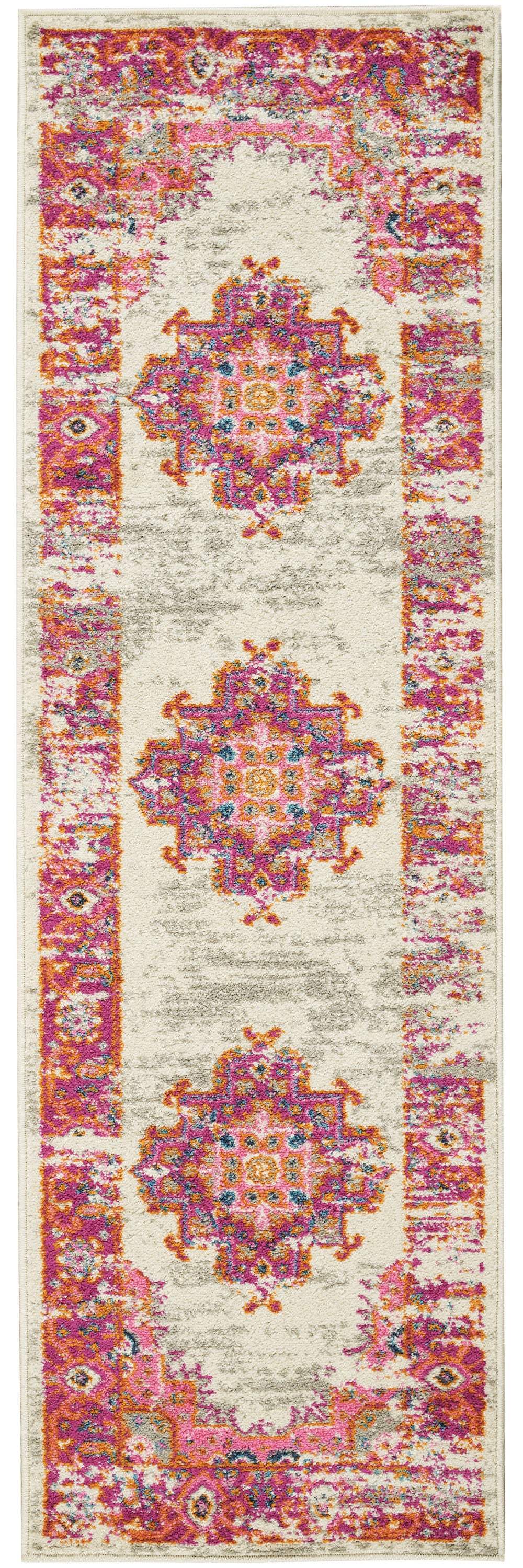 6' Fuchsia Power Loom Runner Rug - Image 7