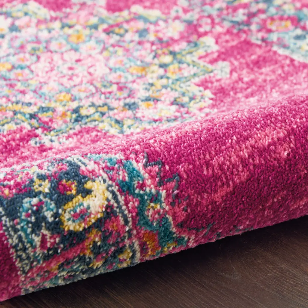 6' Fuchsia Power Loom Runner Rug - Image 5