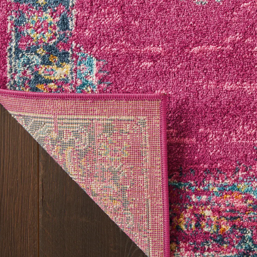 6' Fuchsia Power Loom Runner Rug - Image 9