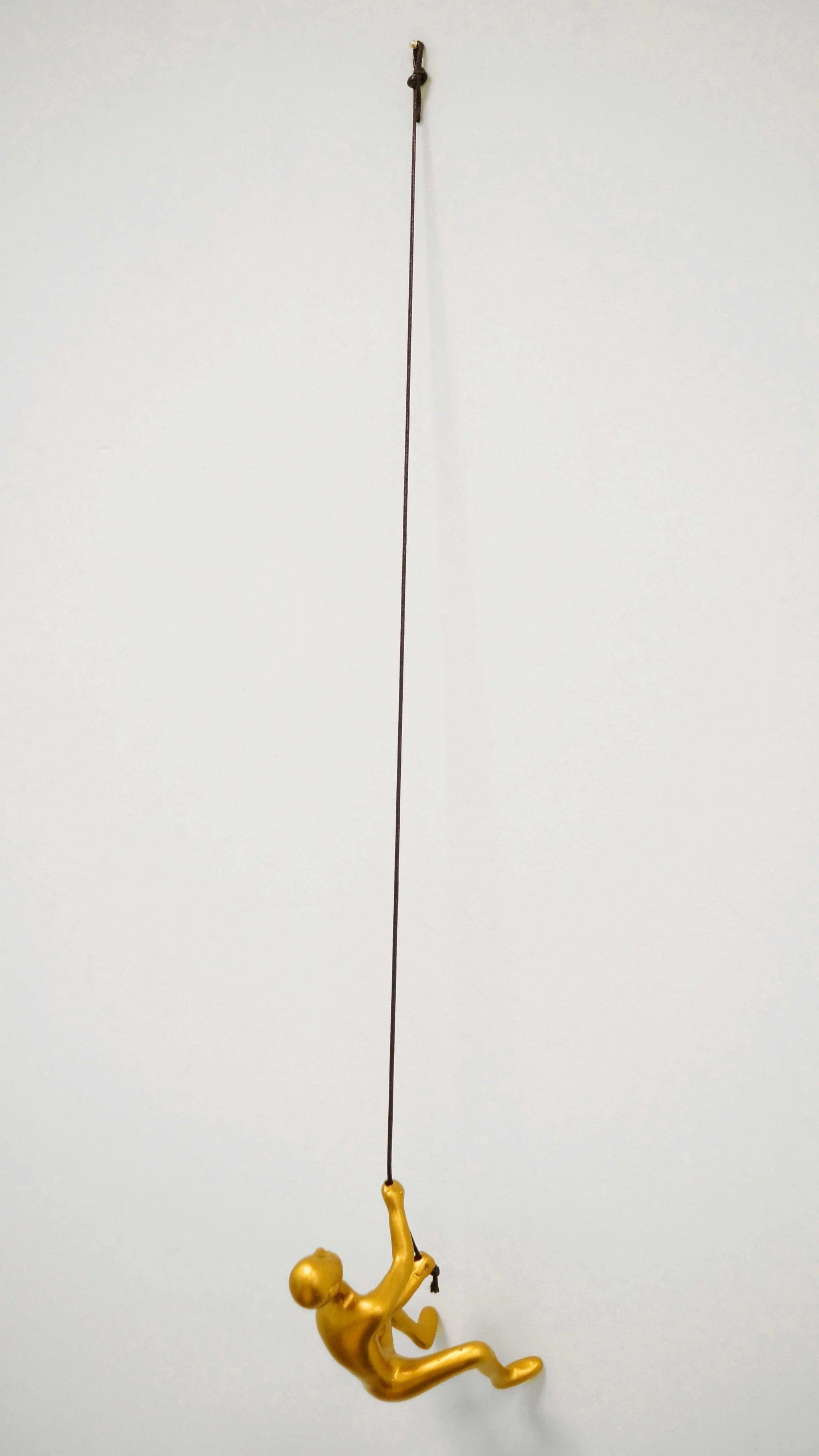 6" Gold Unique Climbing Man With Rope Wall Art - Image 4