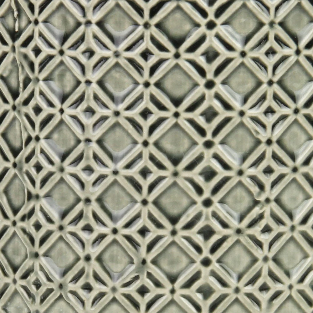 6" Gray Geometric Ceramic Indoor Outdoor Round Pot Planter - Image 6