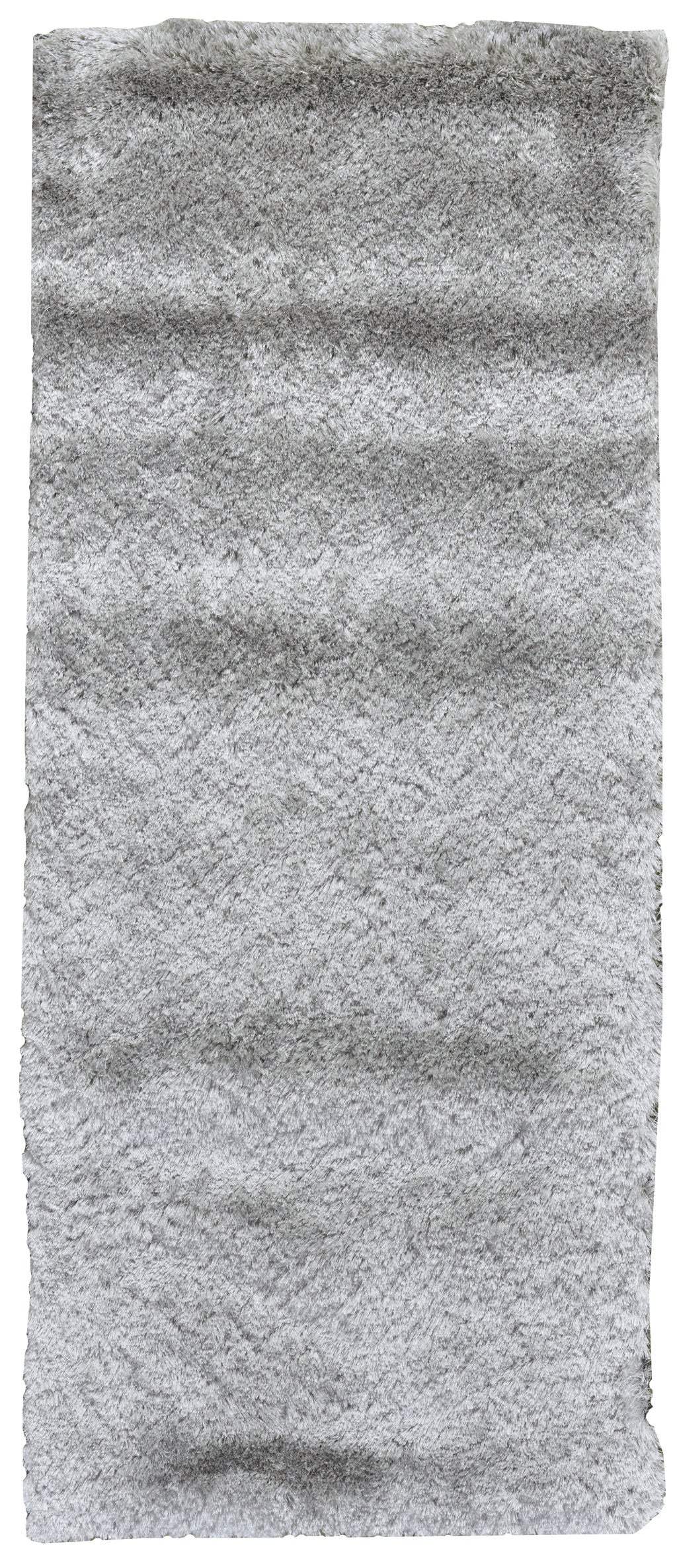 6' Gray Shag Hand Tufted Runner Rug - Image 4