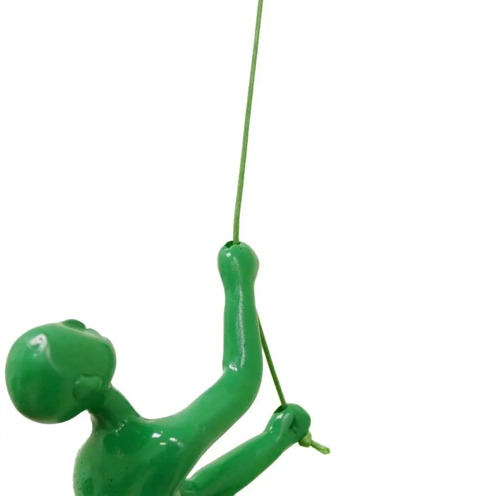 6" Green Unique Climbing Man With Rope Wall Art - Image 4