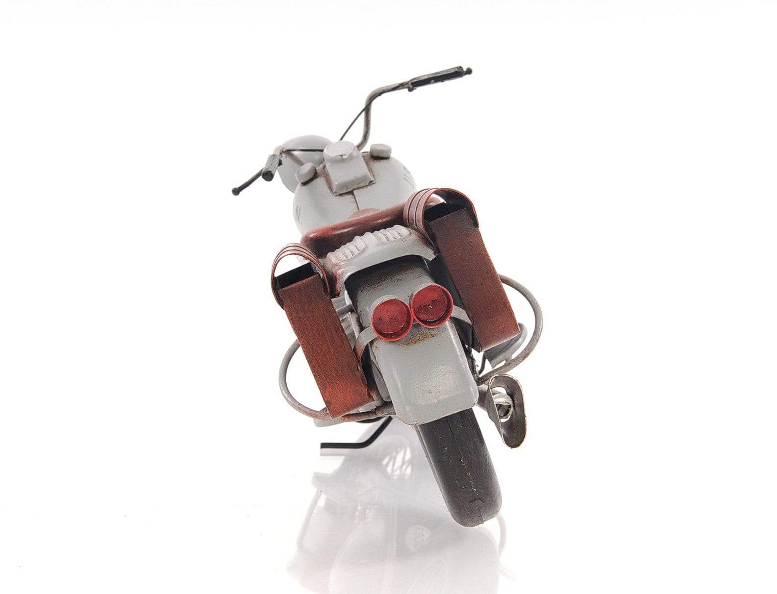 6" Grey Metal Hand Painted Decorative Motorcycle - Image 3
