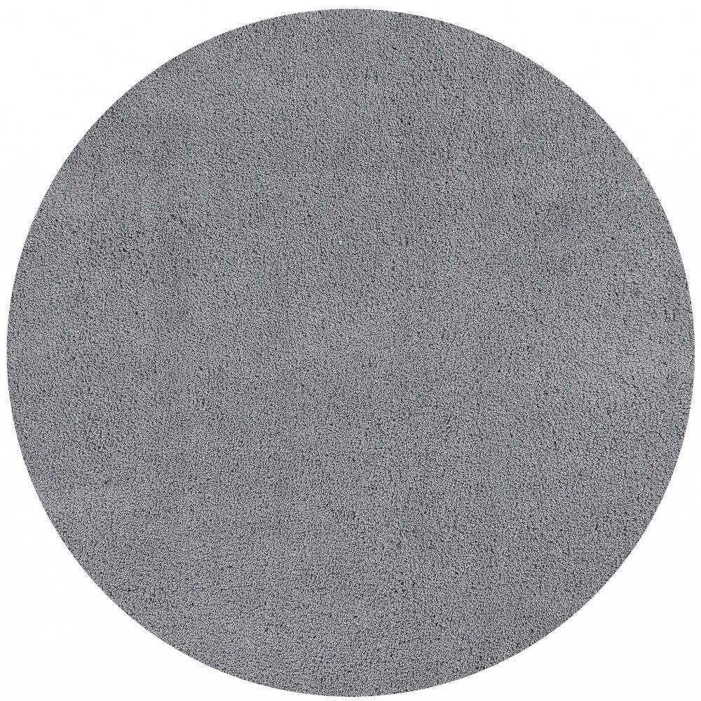6' Grey Round Indoor Shag Rug - Image 4