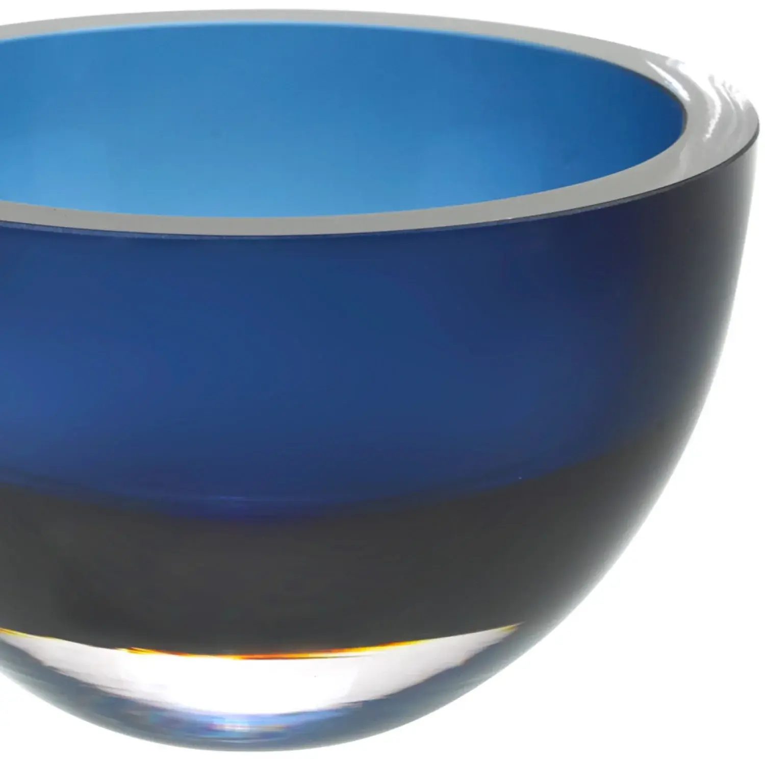 6 Mouth Blown European Made Lead Free Midnight Blue Crystal Bowl - Image 2