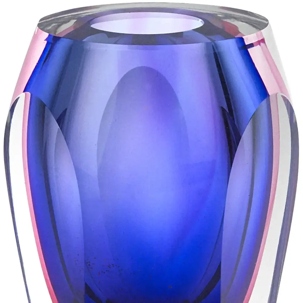 6 Mouth Blown Purple Art Glass Vase - Image 6
