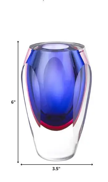 6 Mouth Blown Purple Art Glass Vase - Image 7