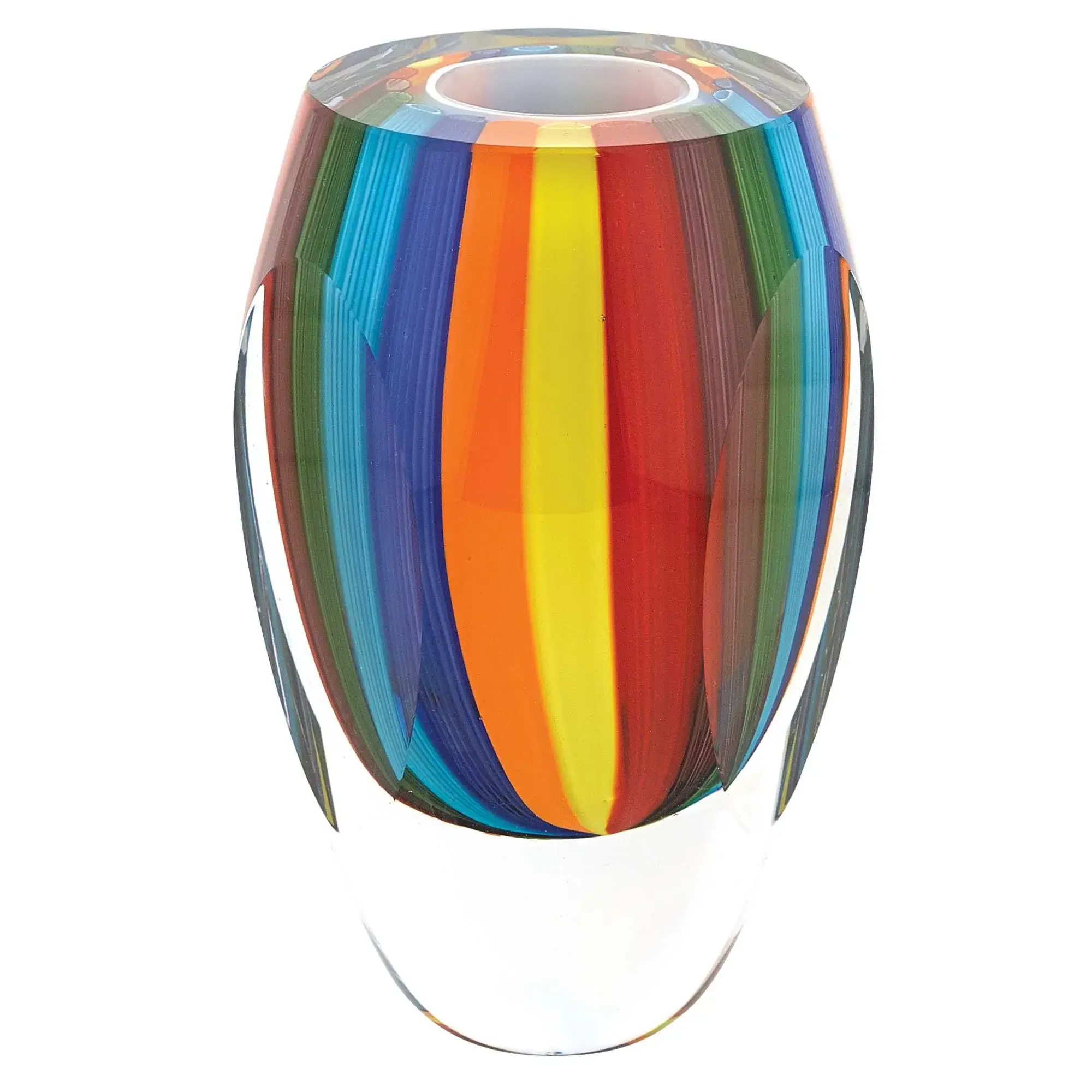 6 Multicolor Art Glass Vase - Image 2