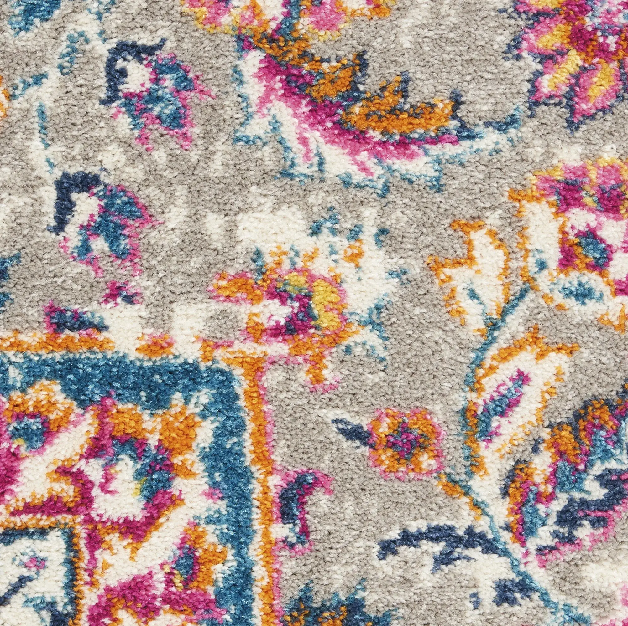 6' Pink And Gray Power Loom Runner Rug - Image 6