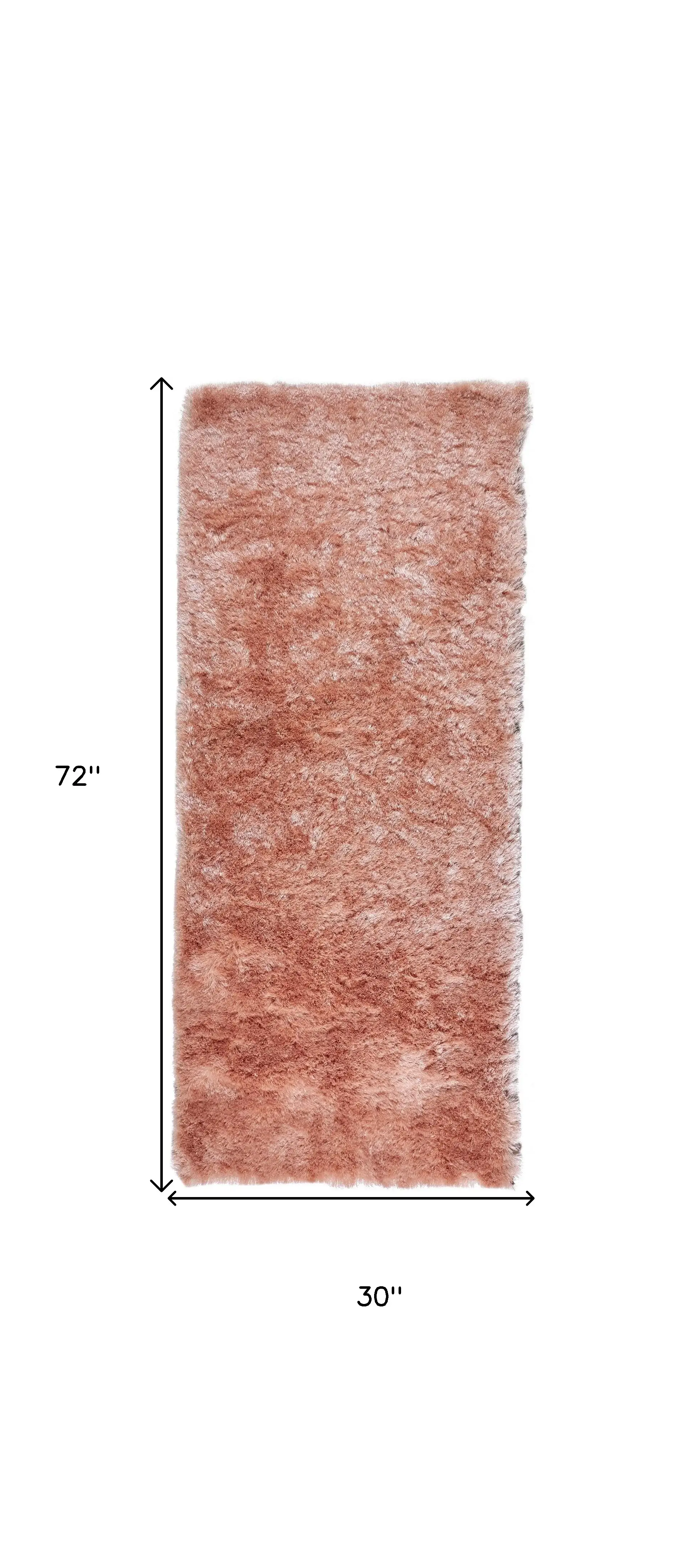 6' Pink Shag Tufted Handmade Runner Rug - Image 3