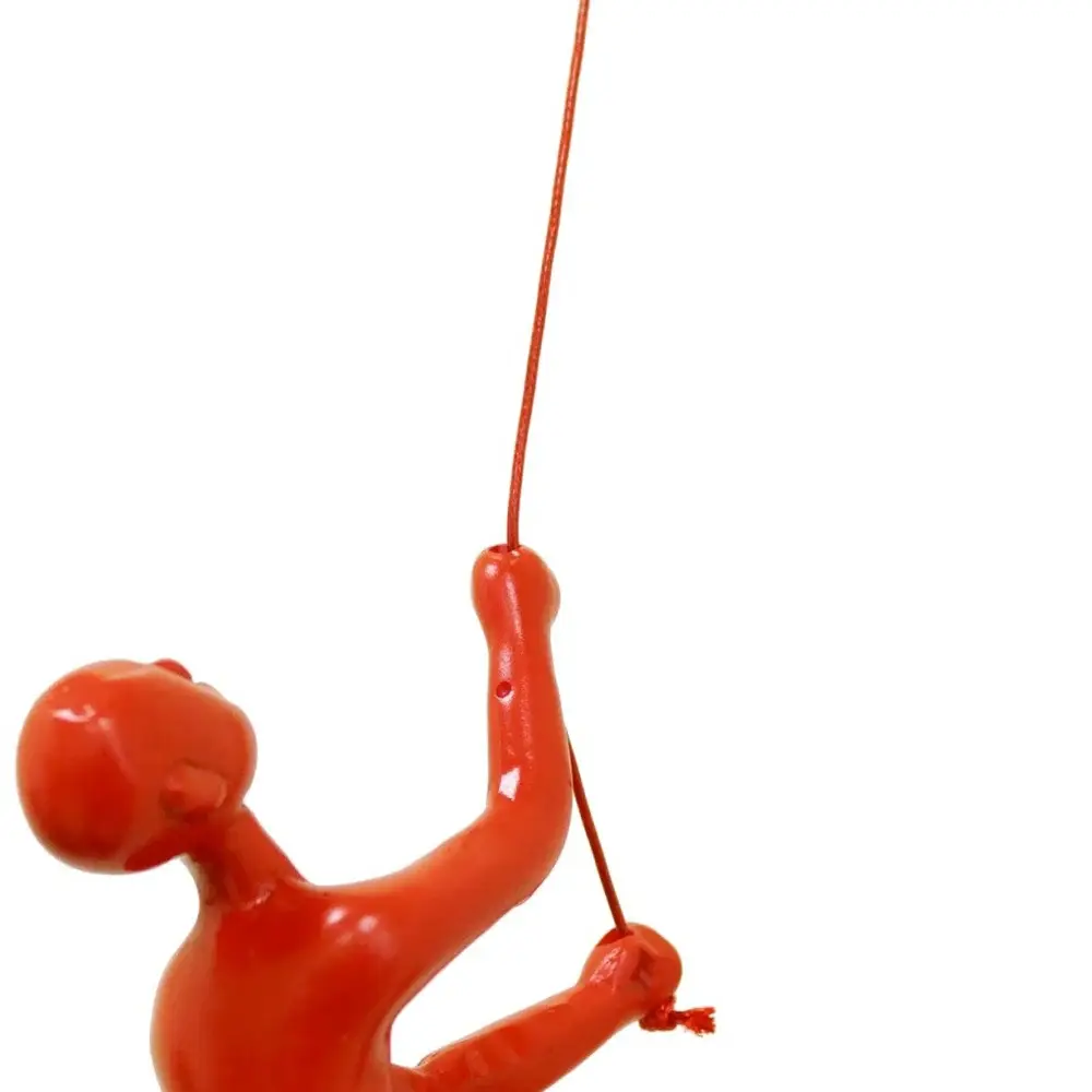 6" Red Unique Climbing Man With Rope Wall Art - Image 4