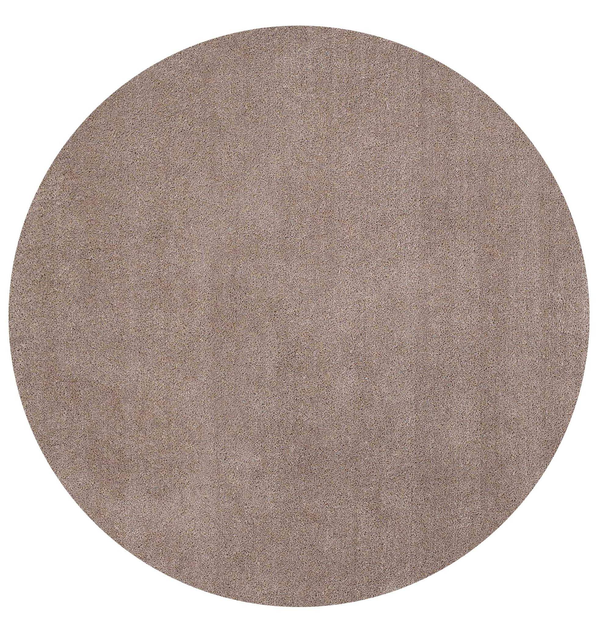 6' Round Beige Plain Indoor Area Rug - Image 2