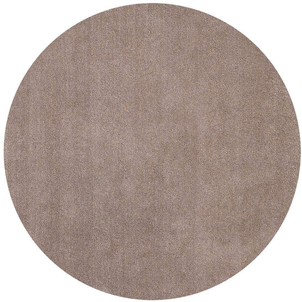 6' Round Beige Plain Indoor Area Rug - Image 3