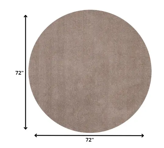 6' Round Beige Plain Indoor Area Rug - Image 6