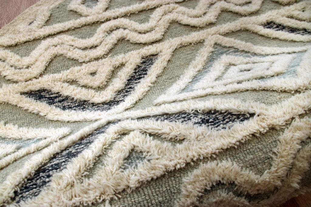 6' Round Cream Modern Geometric Area Rug - Image 9