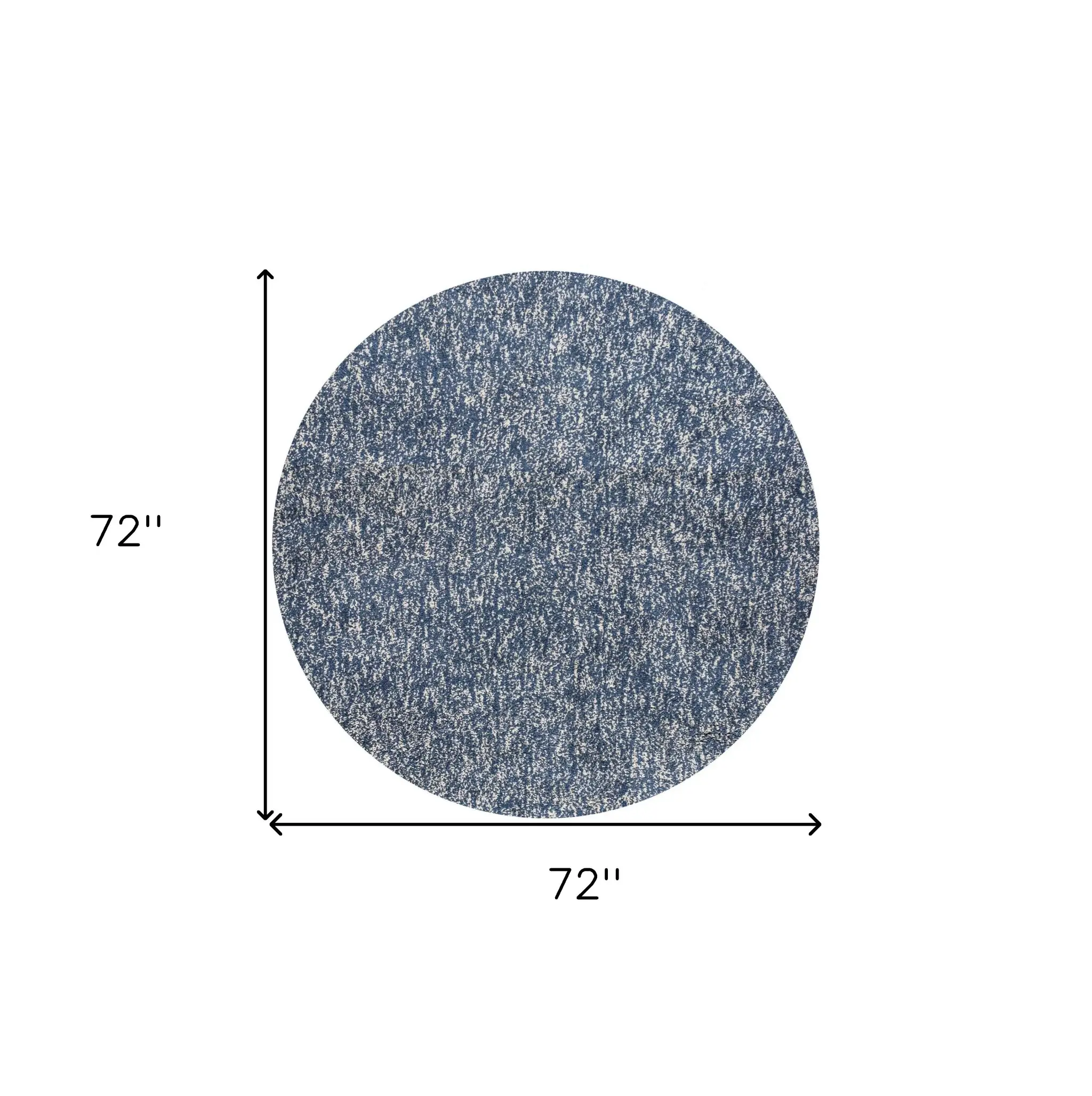 6' Round Indigo Or Ivory Heather Plain Indoor Area Rug - Image 6