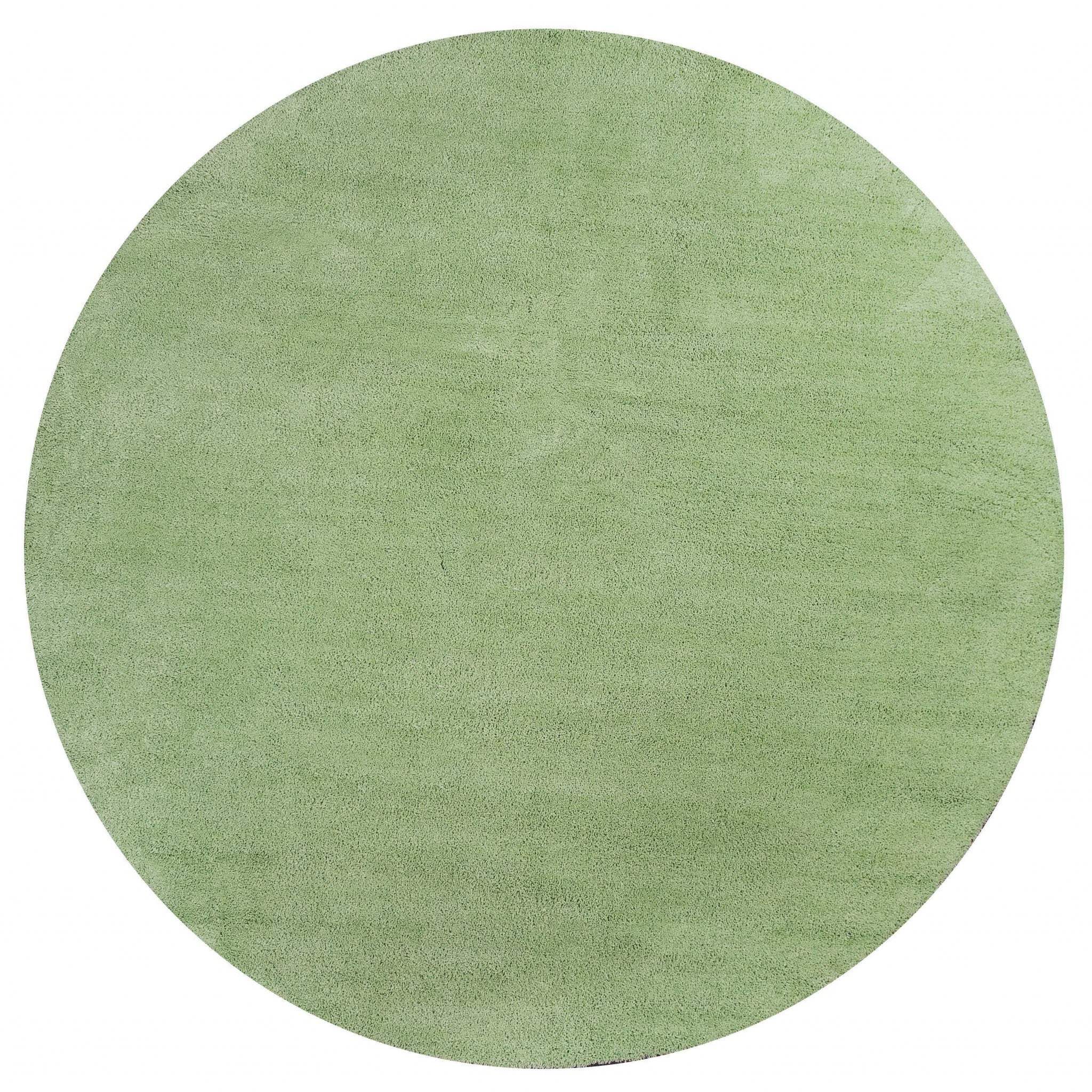 6' Round Spearmint Green Plain Indoor Area Rug - Image 2