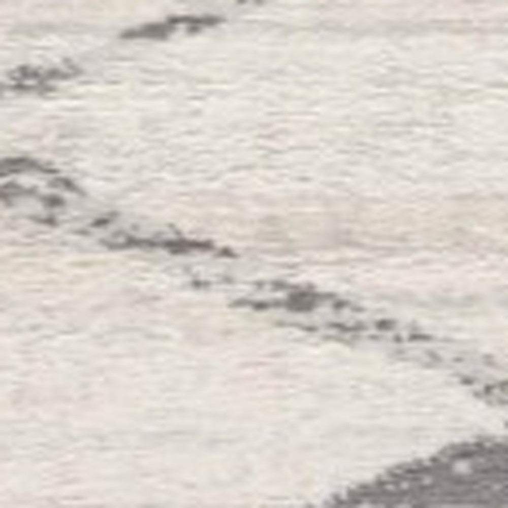 6' Runner Gray and Ivory Geometric Runner Rug - Image 4