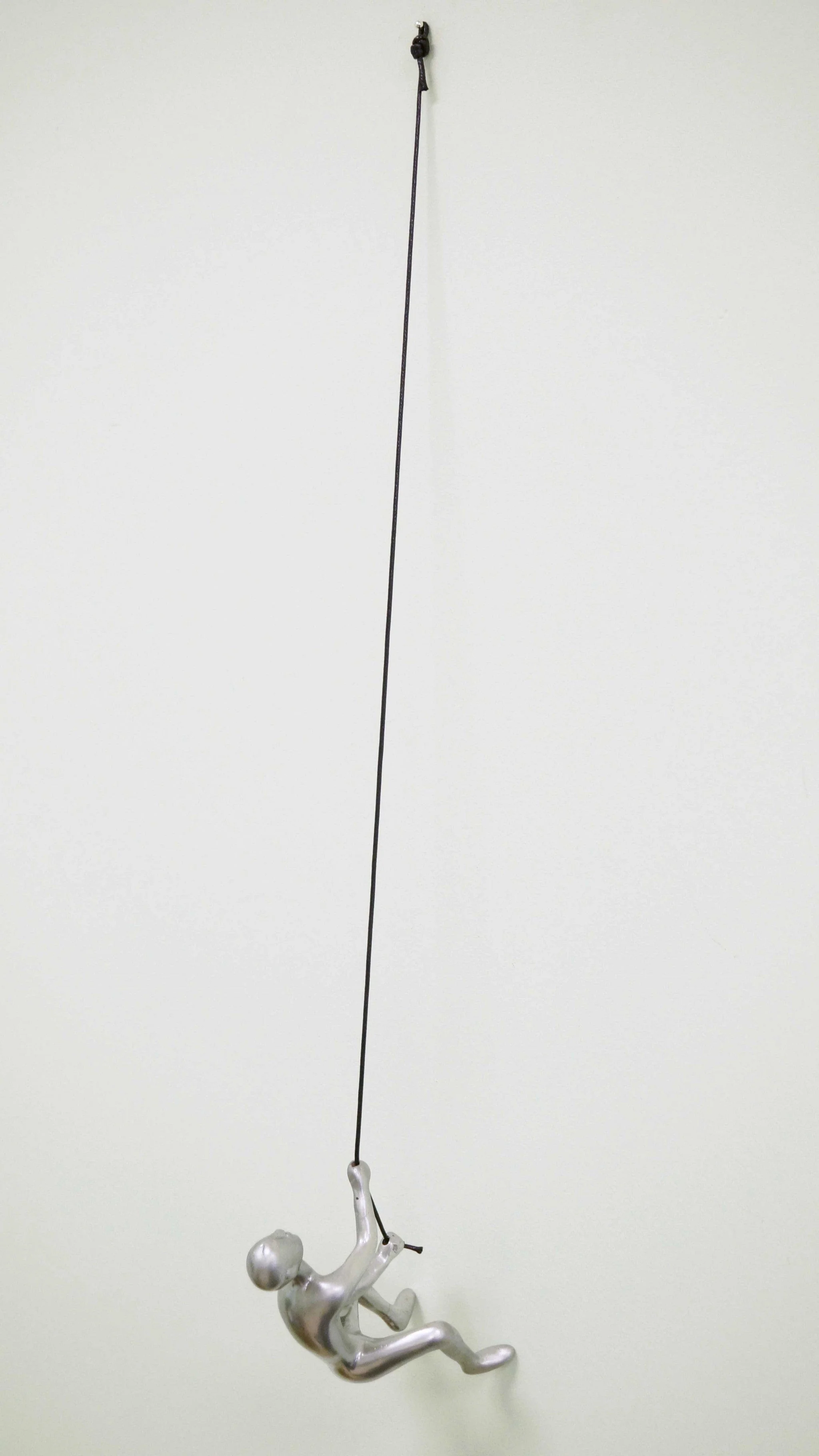 6" Silver Unique Climbing Man With Rope Wall Art - Image 5