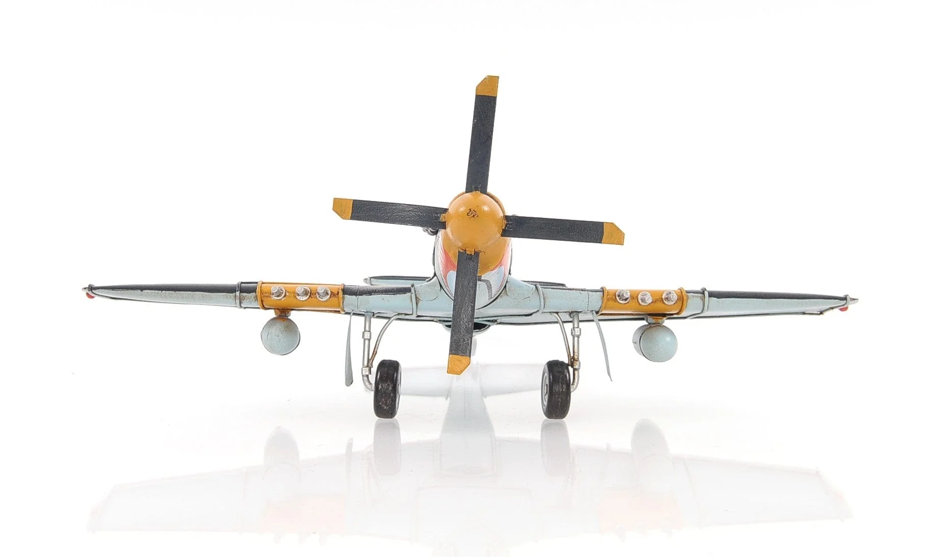 6" Steel Metal Airplane Hand Painted Decorative Airplane - Image 2