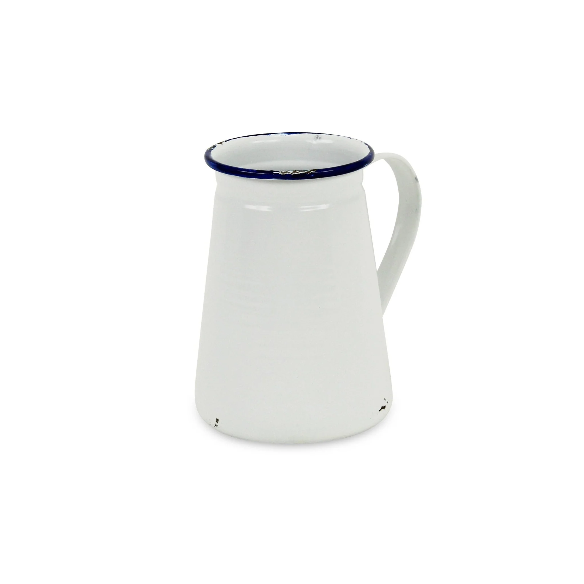 6" White and Black Metal Rustic Decorative Water Jug - Image 2