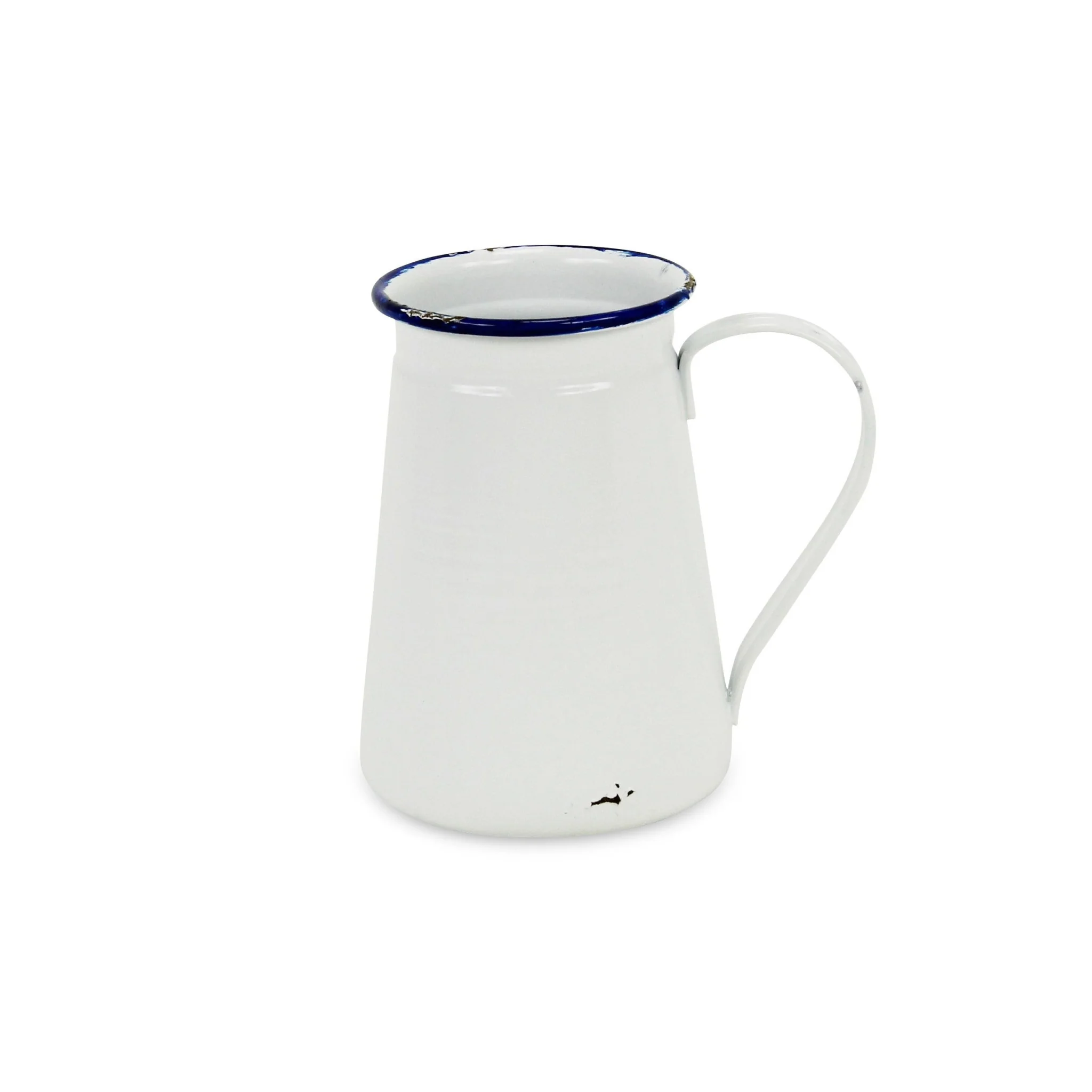 6" White and Black Metal Rustic Decorative Water Jug - Image 3