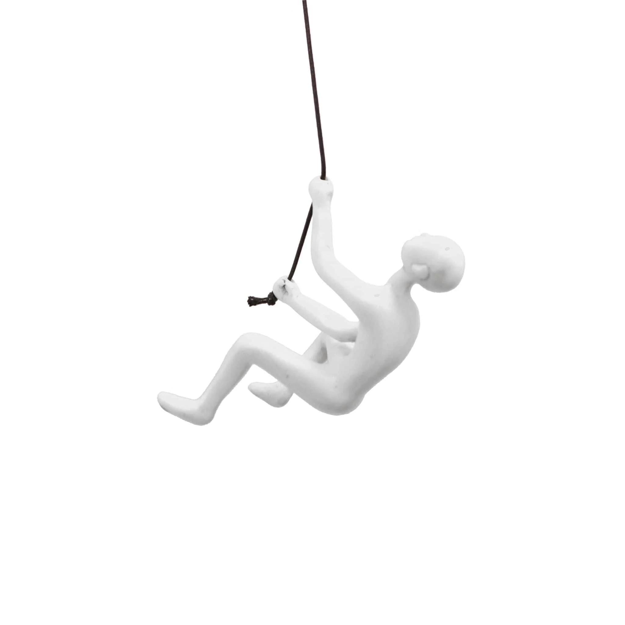 6" White Unique Resin Climbing Man With Rope Wall Art - Image 5