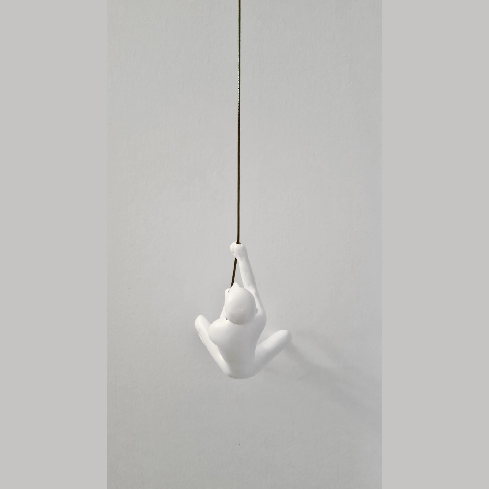 6" White Unique Resin Climbing Man With Rope Wall Art - Image 6