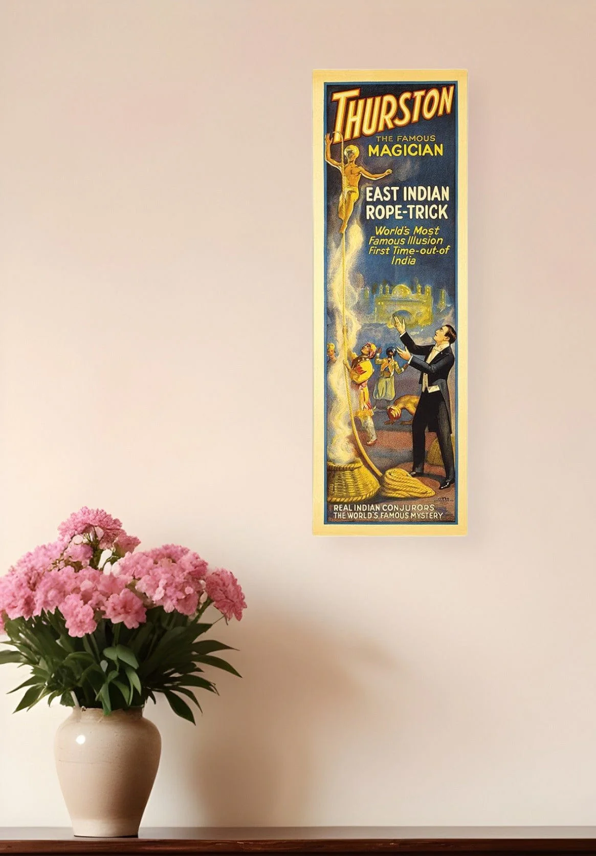 6" X 18" Thurston Rope Trick Vintage Magic Poster Wall Art
