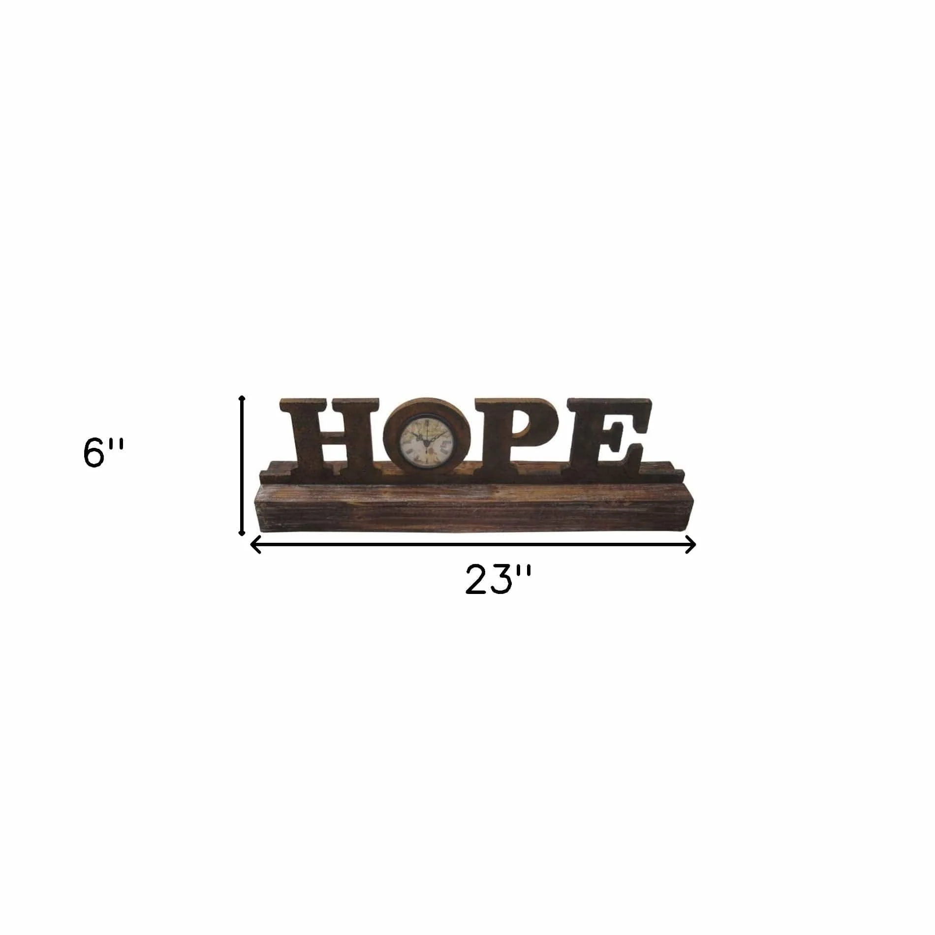 6" X 23" X 3" Brown Wood Decor  Clock - Image 8