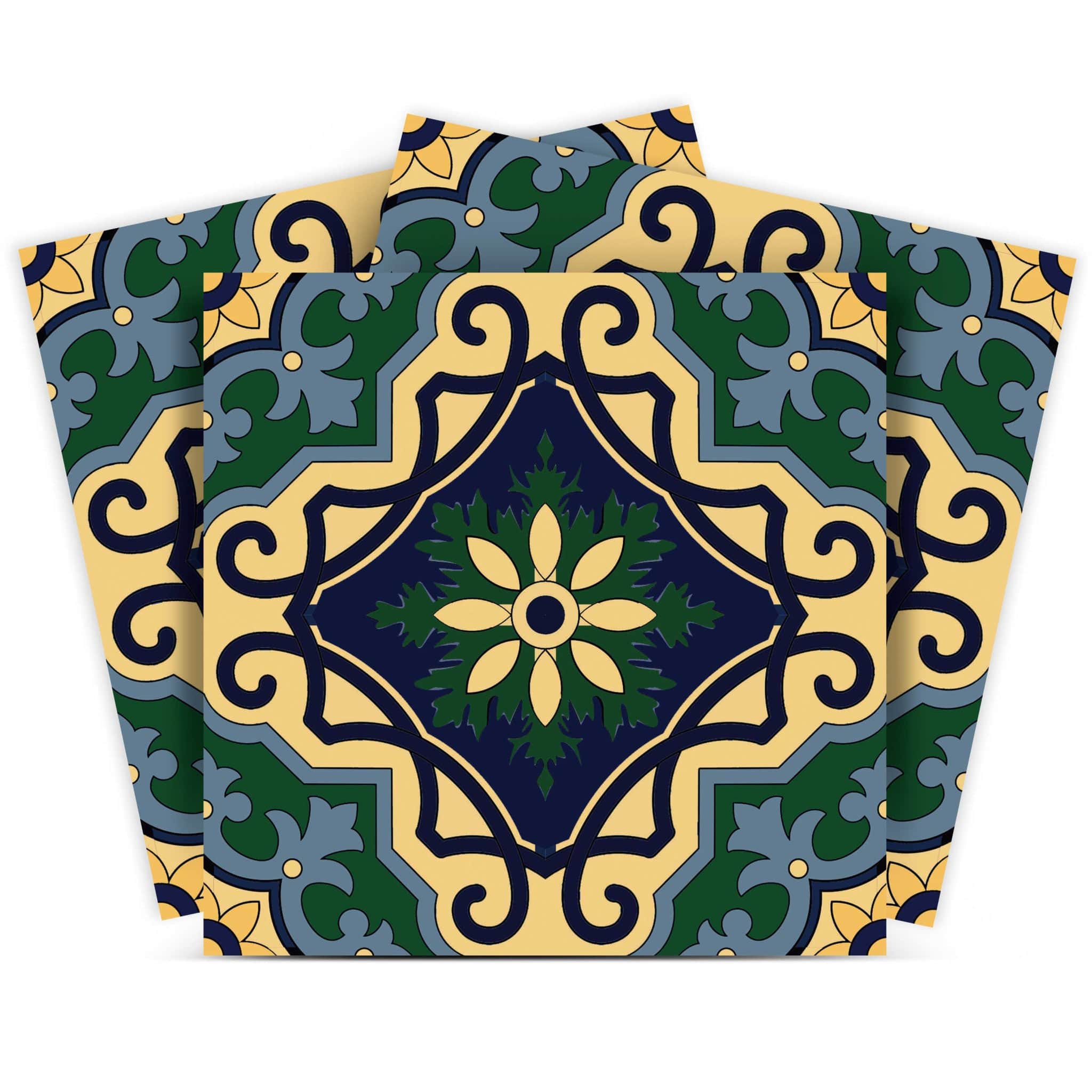 6" X 6" Agean Blue and Green Peel and Stick Tiles - Image 3